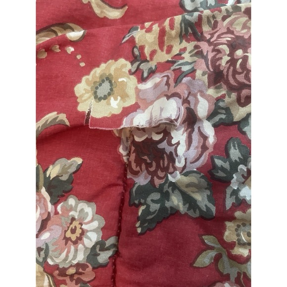 Ralph Lauren Vintage USA Danielle Marseilles Deep Red Floral King Comforter - Picture 2 of 6